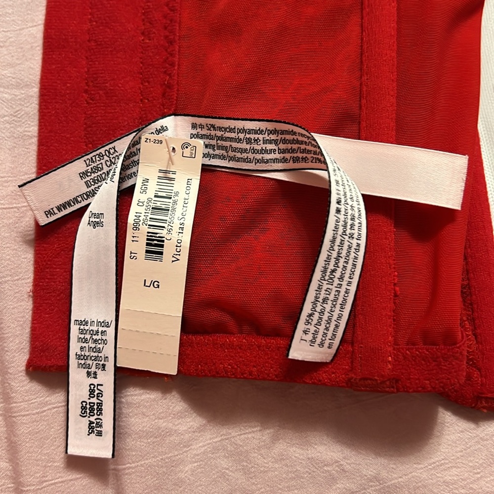 NEW Victorias Secret Dream Angels Valentine's Lace-up Corset Bra Crop Top Heart - Picture 7 of 10